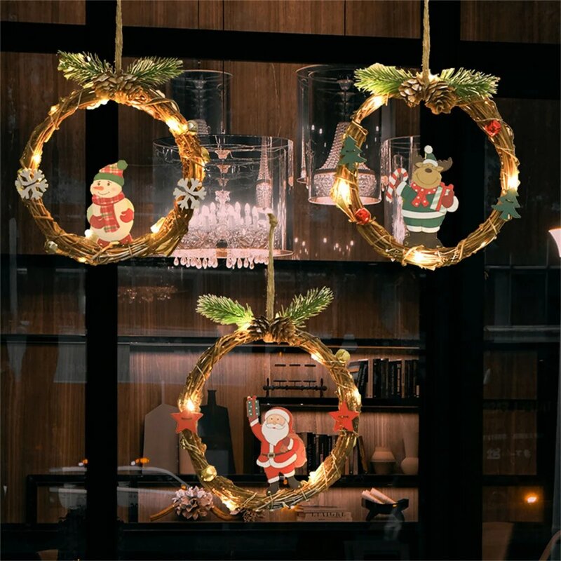 Weihnachten dekorative Lichterkette 50lm hohe Helligkeit 3 blinkende Modi hängendes Seil Design Weihnachts kränze für Weihnachts dekorationen