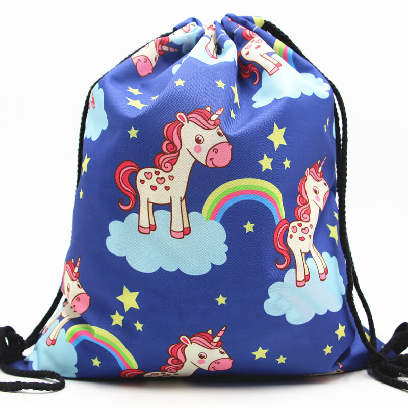 Cartoon Animal Digital Printing Oxford Pocket Unisex Unicorn Pattern Storage Bag Outdoor Travel Shopping Casual Strap Backpack
