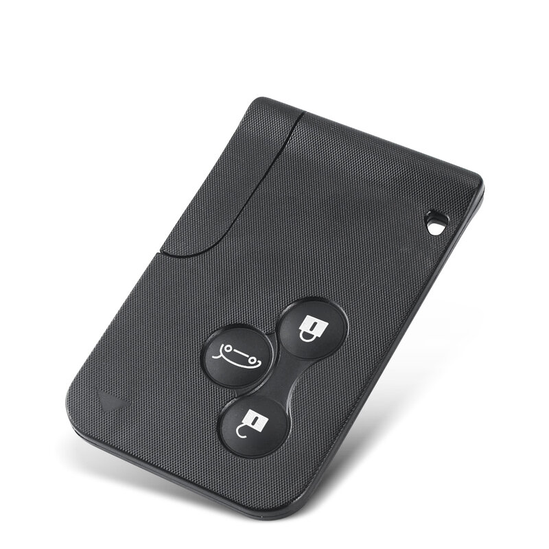 KEYYOU 3 Button Smart Card For Renault Clio Logan Megane 2 3 Koleos Scenic Card Case Black Car Key Fob Shell With Small Key