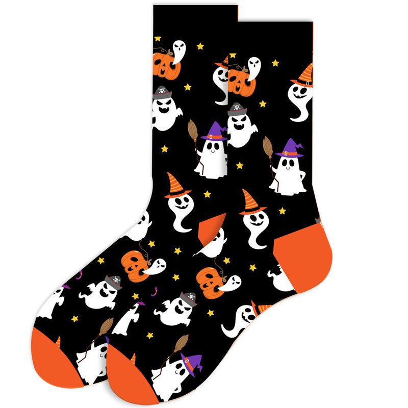 Nieuwe Harajuku Halloween Creatieve Grappige Pompoen Jacquard Tij Sokken Mannen En Vrouwen Koppels In Tube Sokken