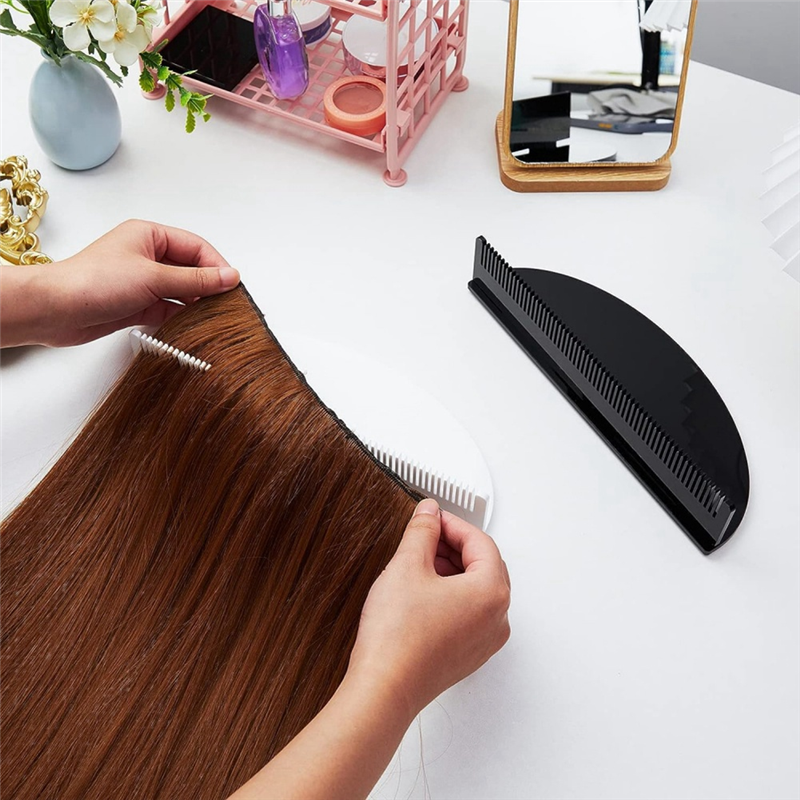 Pemegang ekstensi rambut akrilik, 2 buah rak tampilan rambut ekstensi berdiri Organizer penyimpanan portabel pemegang Wig