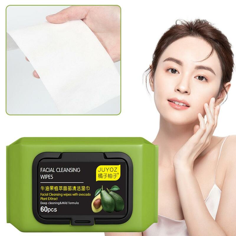 60 Pumps Avocado Makeup Remover Wipes Disposable Wet Portable Towel Clean Moisturizing Makeup Makeup Remover Wipes Remover E9C3