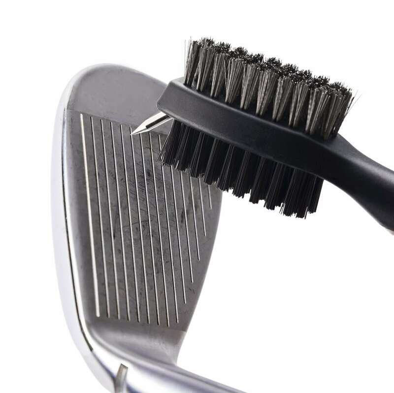 1 pc Golf Brush Groove Cleaner Double-Sided Nylon Bristle Cord Practical Golf Head Cleaning Brush Spherical Golf Club Cleaner