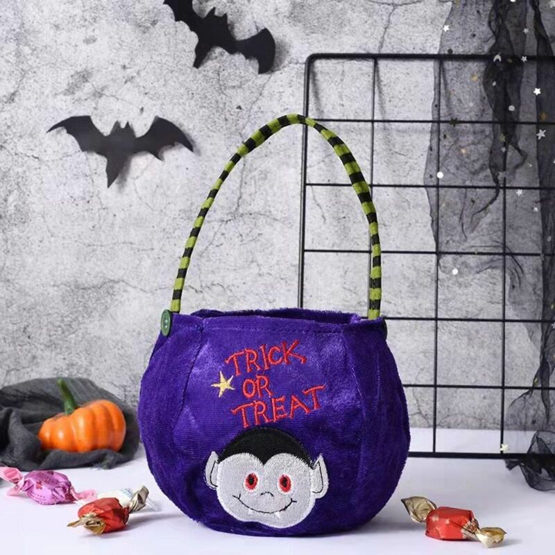 Happy Elf Hexe schwarze Katze Geschenkt üte Halloween Candy Bag Süßes oder Saures Kürbis Handtasche