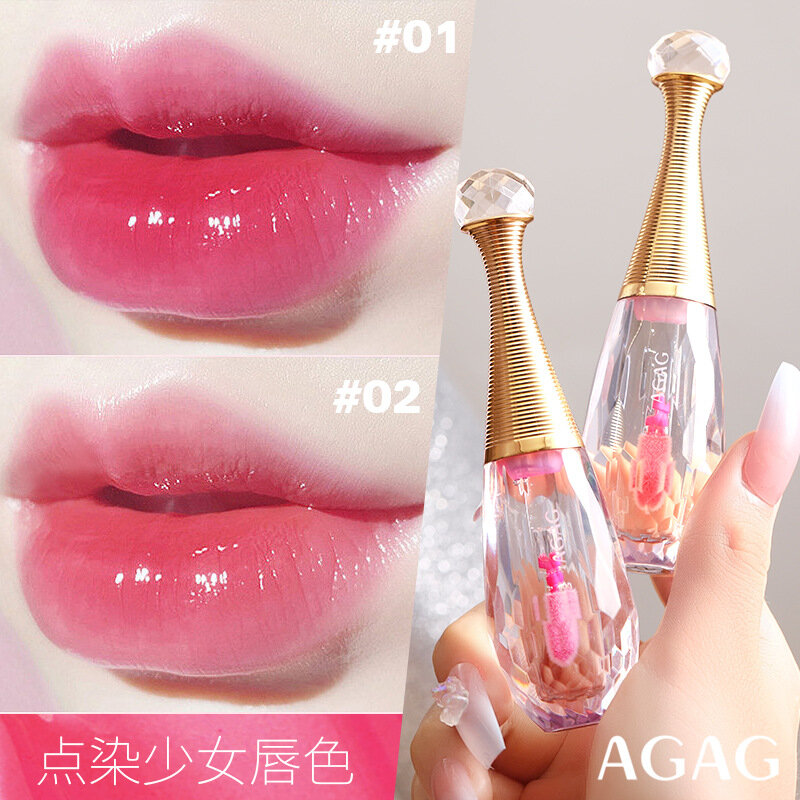 Brillo de labios que cambia de Color de cristal, lápiz labial transparente que cambia de temperatura, hidratante, duradero, impermeable, maquillaje coreano para mujer
