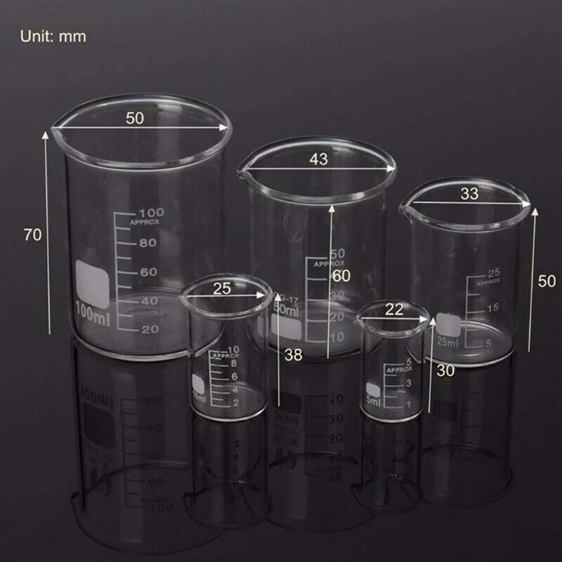 3000ml-5ml Pyrex  Glass beaker Borosilicate GG-17 Graduated Beakers  Measuring Glass Chemistry Beakers