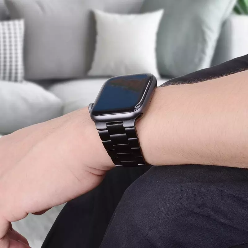 Pulseira de metal para apple watch 6 se 40mm 44mm 38mm 42mm banda sólida aço inoxidável pulseira de pulso iwatch série 7 3 4 5 smartwatch