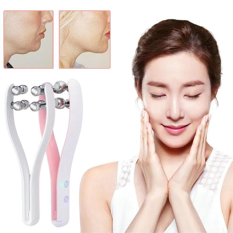 Electric Facial Roller Massager Face Slimming Double Lift Tool Facial Belt Chin Shaped Face Massager V Facial Care Skin Up B0X9