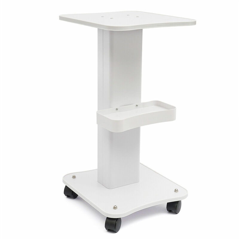 White Trolley Mobile Rolling Cart Shelf SPA Beauty Salon Spa Tray Stand Holder