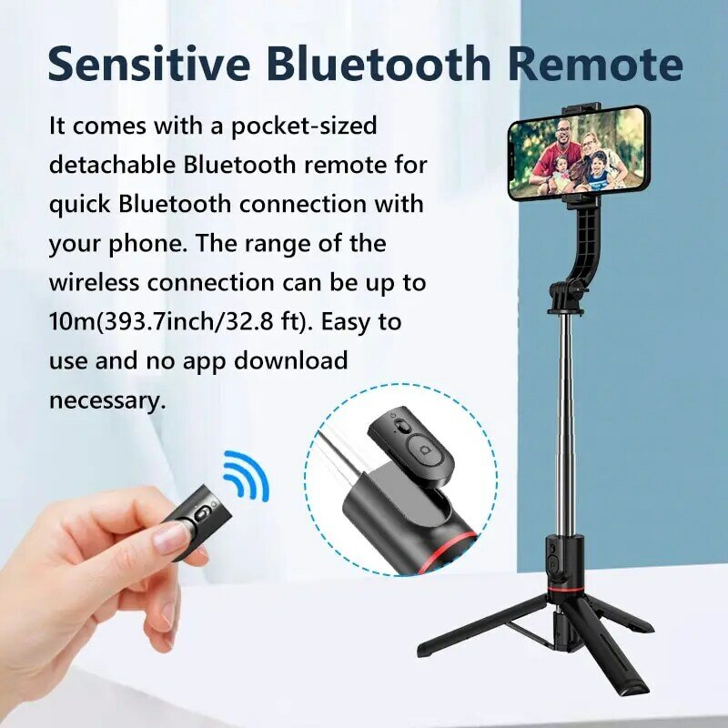 INRAM-L13 Extended Version Wireless Bluetooth Selfie Stick Foldable Tripod with Remote Shutter for Android IOS 2022 Latest Hot