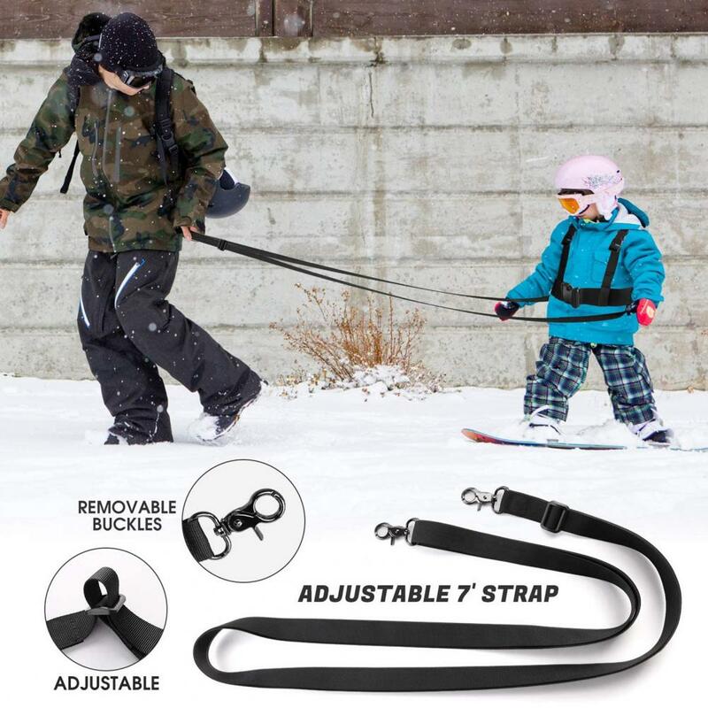 Ampia applicazione tracolla da sci affidabile ad alte prestazioni utile cinghia di sicurezza per sci per bambini con corda di trazione