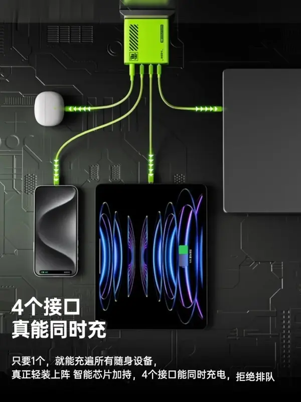 MOVESPEED G107-140W chargeur de nitrure de gallium PD3.1 charge rapide Typseats Usb accessoires PC personnalisés pour Huawei pour IPhone cadeaux homme