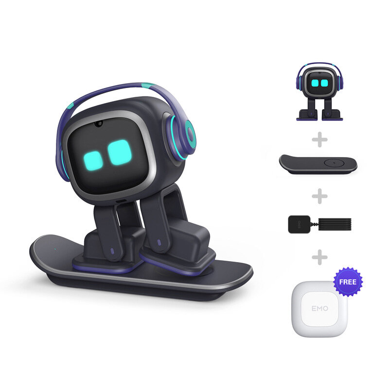 Emo Robot Pet Intelligent pour Enfants, Jouets Électroniques, Compagnon de Bureau en PVC, Cadeaux de Vacances, Voix, Future AI