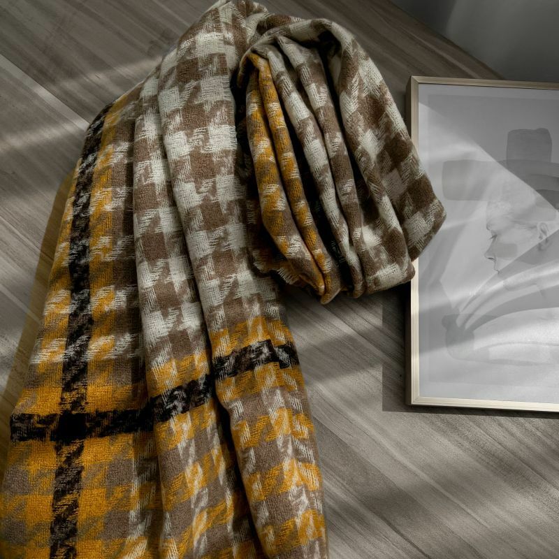 Fashion plaid scarf winter sweet imitation cashmere thousand bird plaid scarf wholesale thickened warm shawl  65*190cm gift