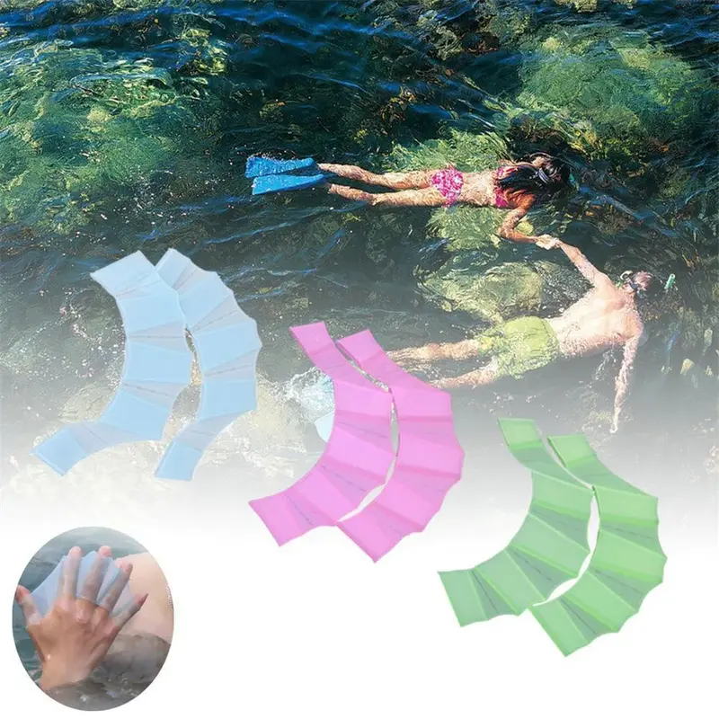 swimming hand finger fin learning swimming pool accessory finger wear Hand Training Diving Gloves Swim Pool Paddles