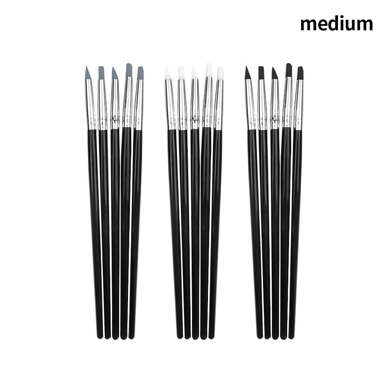 L/M/S 5 Pcs Dental Resin Brush Pens Teeth Whitening Dental Shaping Silicone Tooth Tool For Adhesive Composite Cement Porcelain