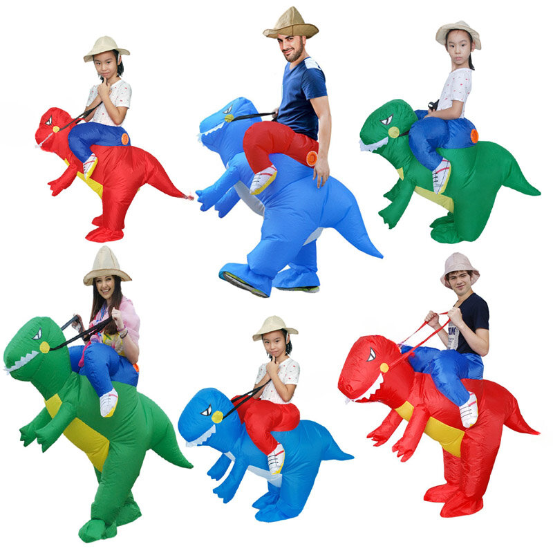 Costume gonfiabile di dinosauro per bambini costumi Cosplay per feste da donna Costume da animale per adulti Costume di Halloween per le donne