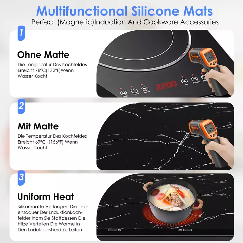 Large Induction Hob Protector Mat, Cooktop Scratch Protector para Fogão, Silicone Mats, 52x78cm