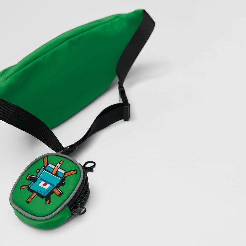 ยี่ห้อใหม่กระเป๋าเด็กแฟชั่นสีเขียวขนาดเล็กพิมพ์ลาย One กระเป๋าสะพายไหล่ฤดูร้อนเด็กอ่อนการ์ตูน Mini กระเป๋าเข็มขัด