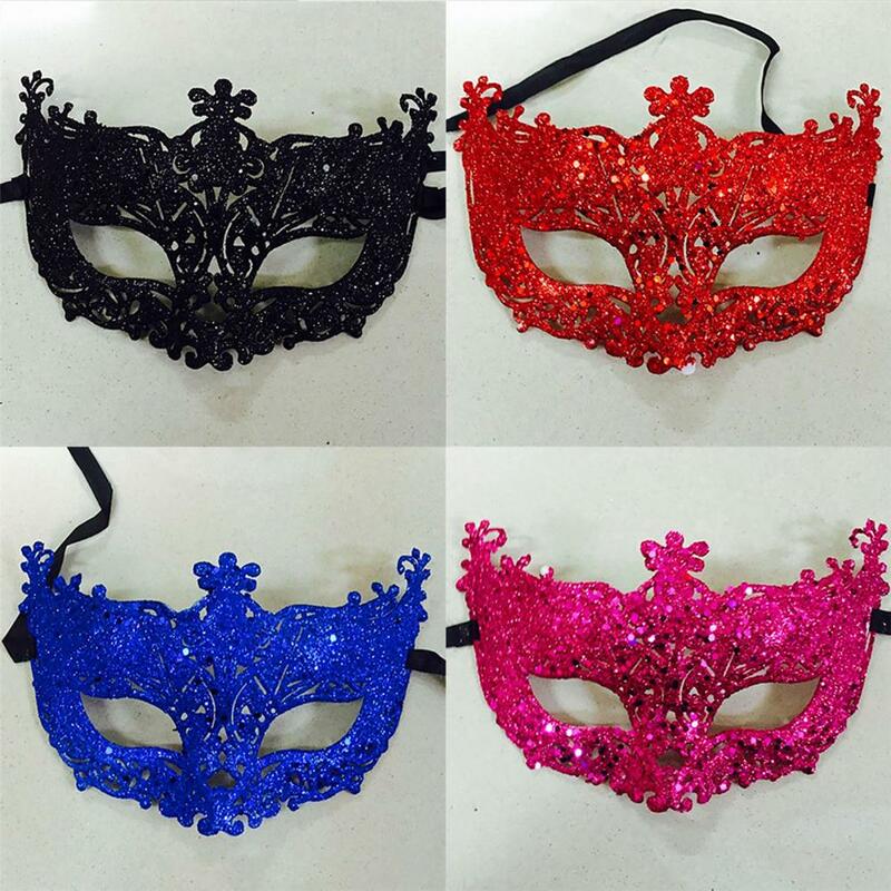 Misterioso Cosplay Face Cover para Masquerade, Shinny Mulheres Fita, Glitter, Tampa dos olhos