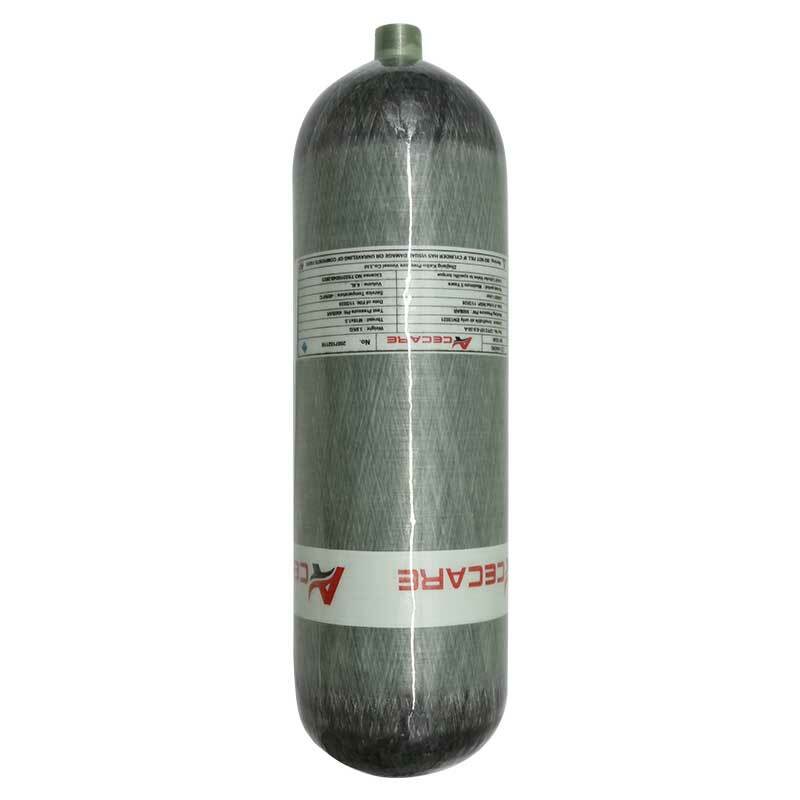 Acecare-tanque de fibra de carbono de 6,8l, cilindro de buceo, 30Mpa, 300Bar, 4500Psi, botella de aire HPA de alta presión, M18 x 1,5 Para Scba