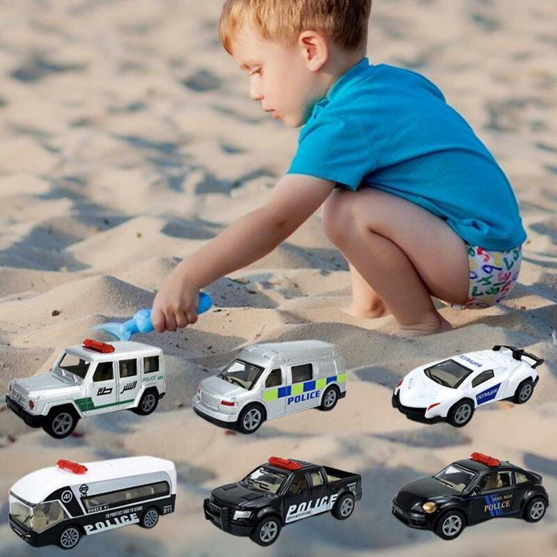Modelo de coche de policía para niños, interactivo Simple juguete, operación realista, de aleación