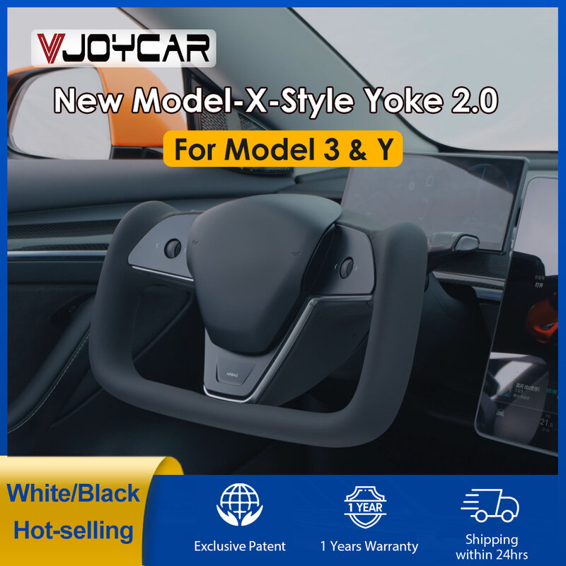 Yoke Handle Model Y 3 Heating Steering Wheel Model-X-Style For Tesla Personalized Racing Leather Customized Model Y 3 2017-2024