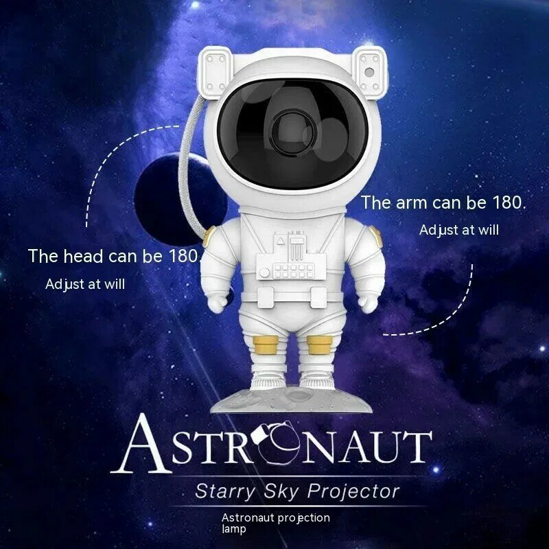 참신한 우주 비행사 별이 빛나는 하늘 프로젝션 조명, USB 풀 스카이 스타 분위기 램프, 장식 선물, 다채로운 야간 조명