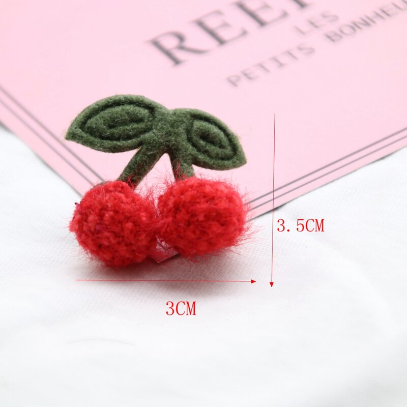 10PCS Small cute cherry combination mink ball costume bag shop material DIY children's hair accessories decoration