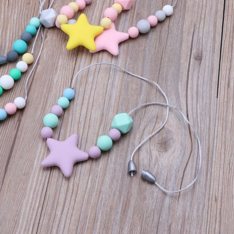 Для креативного силиконового прорезывателя со звездой для детей-аутистов, ожерелье, жевательная подвеска