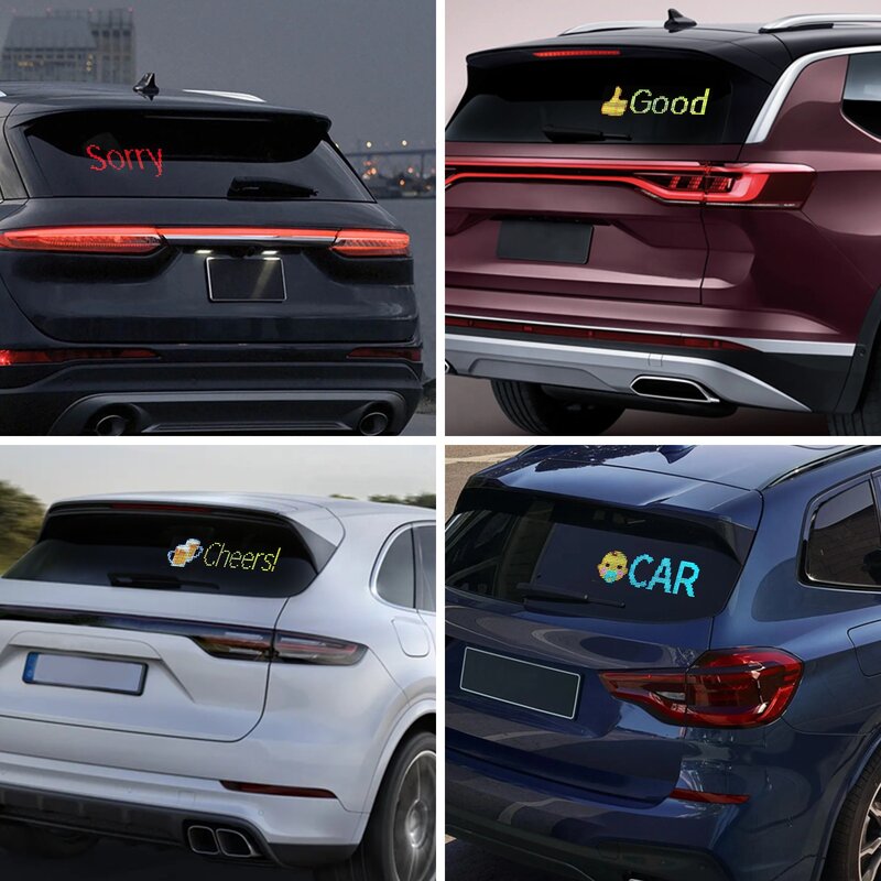 Maßge schneiderte voll farbige RGB intelligente digitale Licht emotionale LED interaktive Auto Display Auto Werbung LED Auto Display