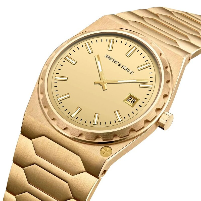 Relógio de quartzo clássico masculino, relógios de ouro, safira, aço ultrafino, alta qualidade, Specht Sohne, novo, 37mm, 2022