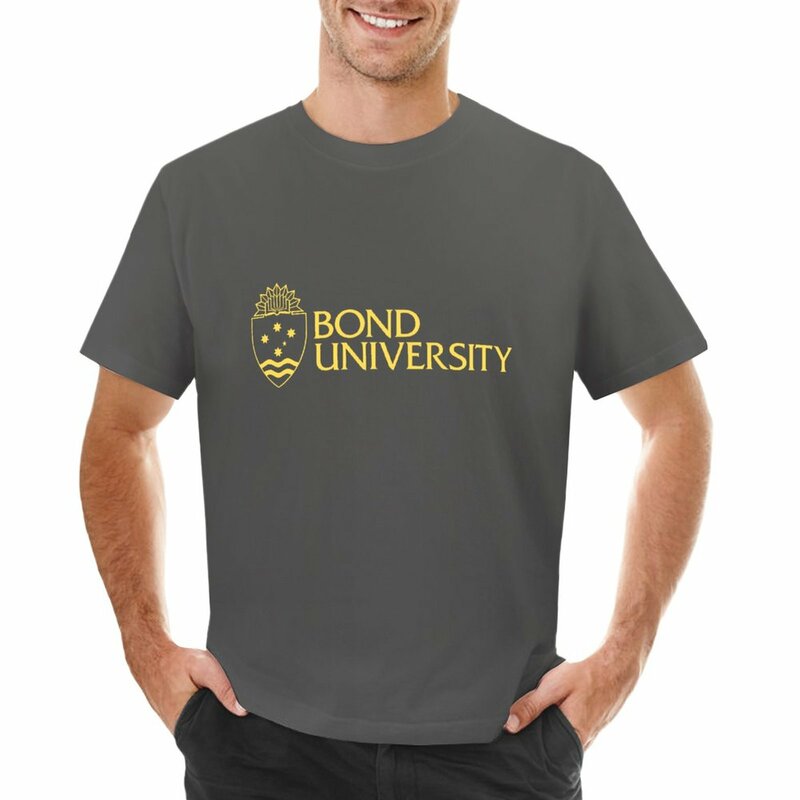 Bond University T-Shirt ukuran besar pria, atasan kaus lengan pendek hip hop grafis ukuran ekstra besar untuk pria
