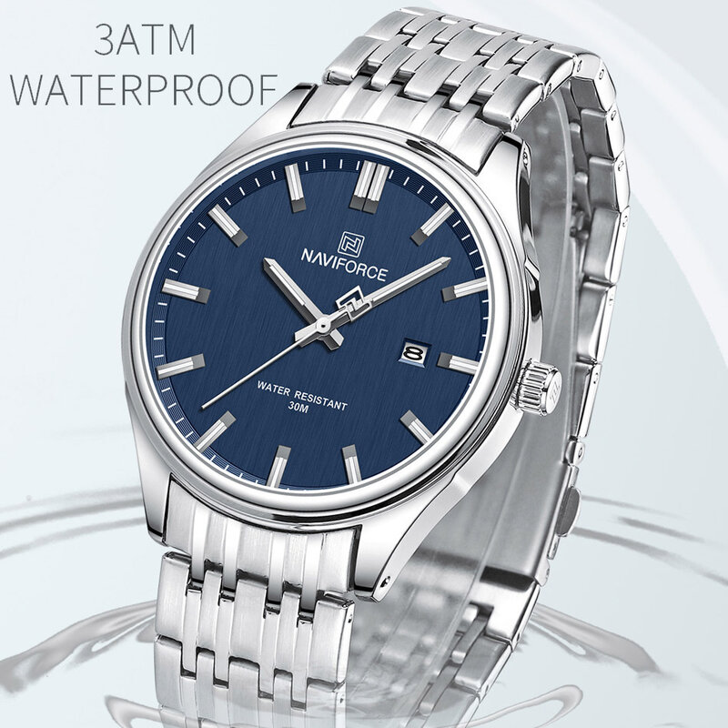 NAVIFORCE брендовые новые роскошные часы для влюбленных водонепроницаемые кварцевые наручные часы с ремешком из нержавеющей стали мужские и женские модные светящиеся часы