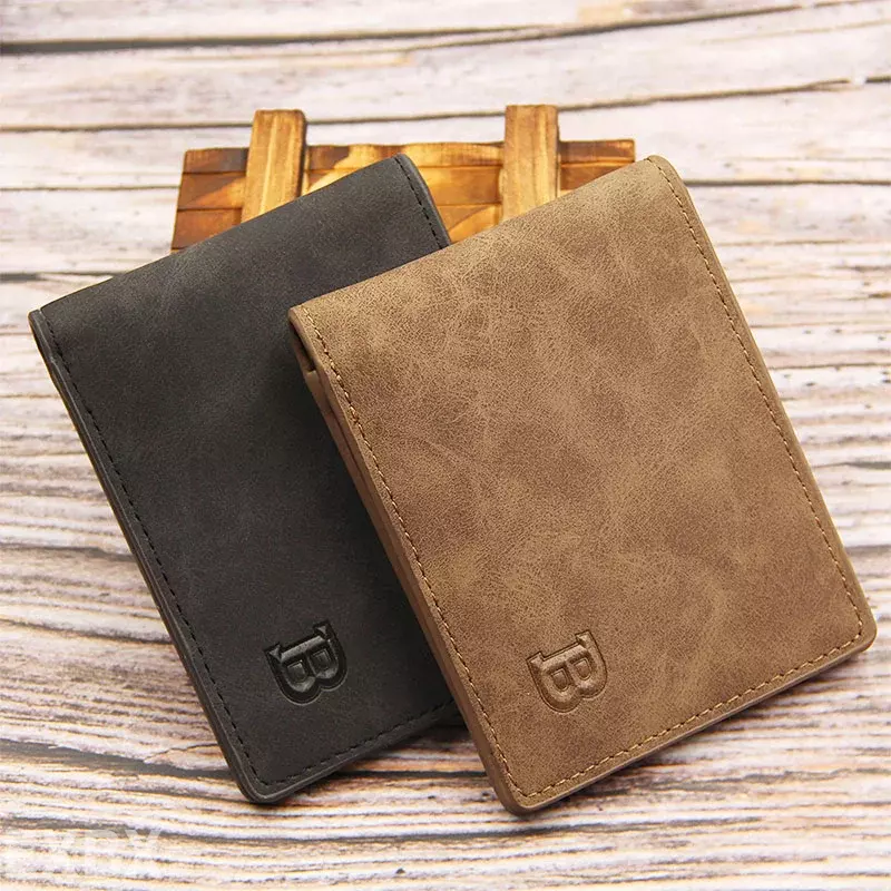 2023 New Fashion PU Leather Wallets for Men with Coin Bag Zipper Small Money Purses Dollar Slim Purse New Design Men's Wallet