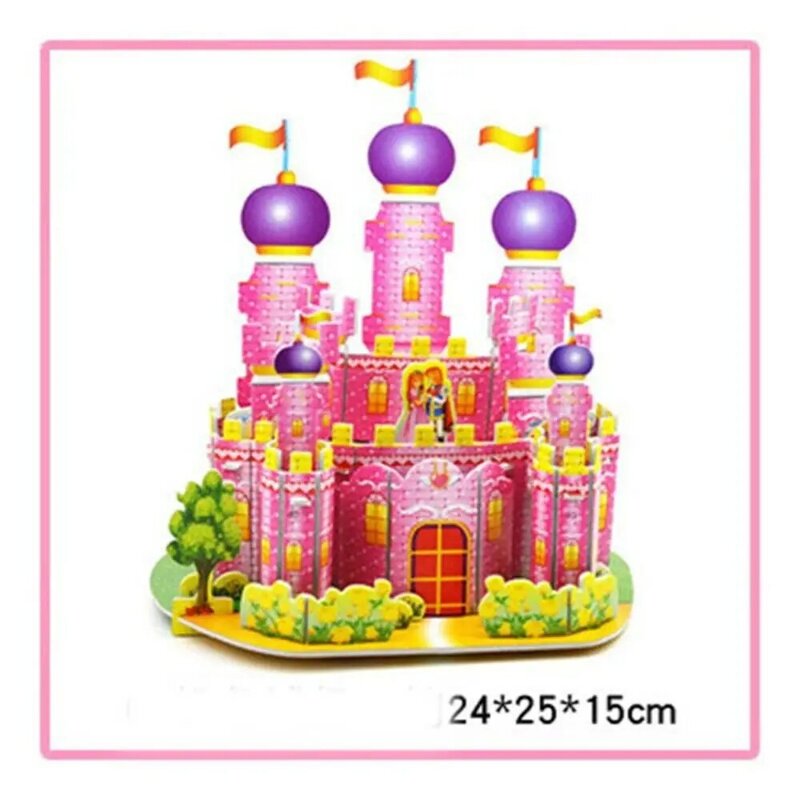 ثلاثية الأبعاد نموذج القلعة لغز اللعب ، حديقة الكرتون ، منزل الحرفية ، متعة الديكور