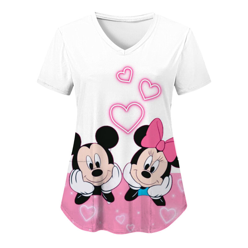 Atasan wanita seragam menyusui Traf Disney baju Wanita kaus oblong pakaian wanita shir T-shirt 2024 Lalu Lintas