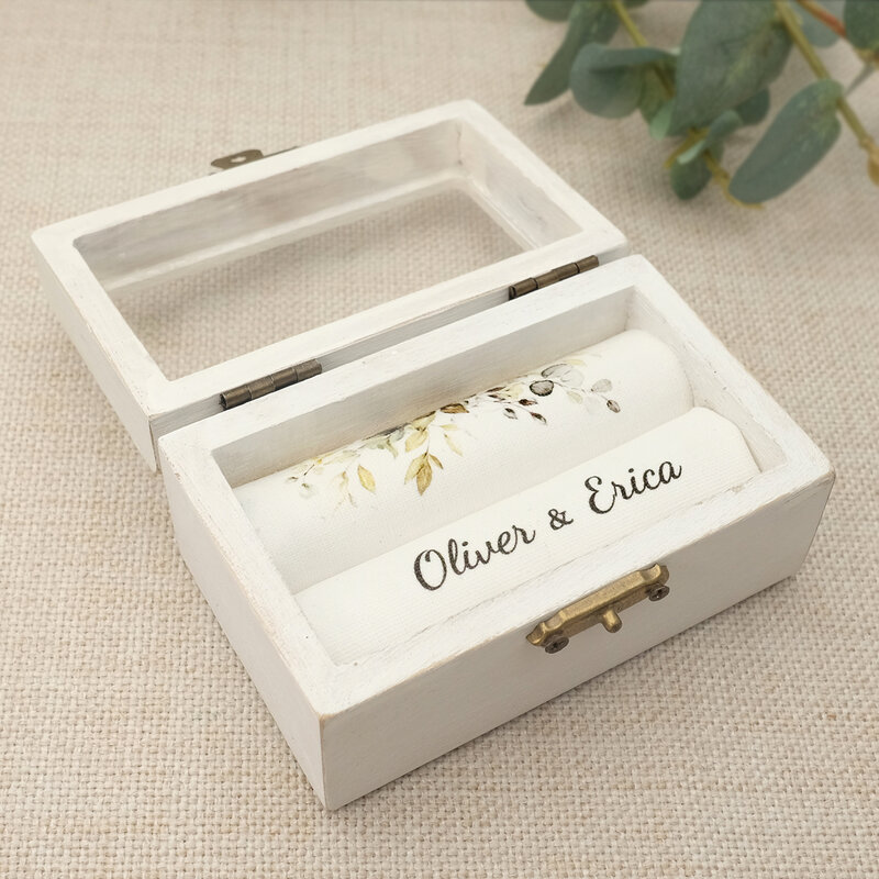 Caja de anillo de boda personalizada, caja de anillo para compromiso, soporte de anillo, caja de anillo para ceremonia de boda, caja de anillo de compromiso