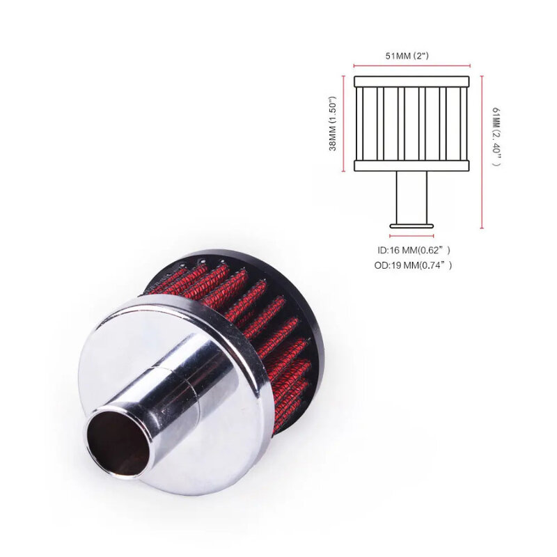 2 шт., автомобильный фильтр для вентиляционного клапана, из нержавеющей стали