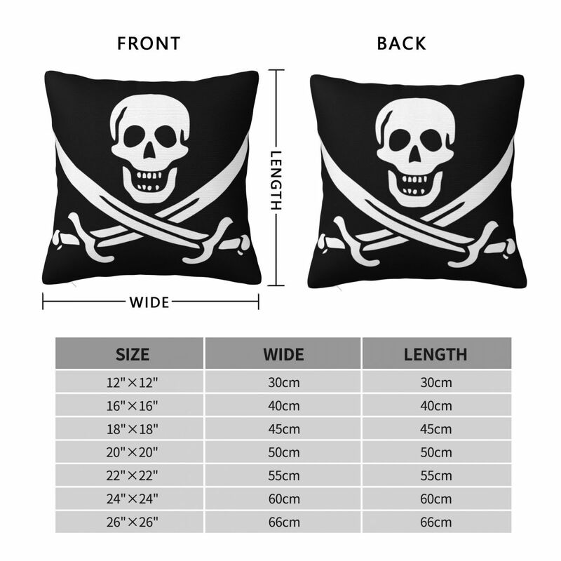 Sarung bantal persegi Jack Rackham bendera bajak laut untuk Sofa bantal lempar