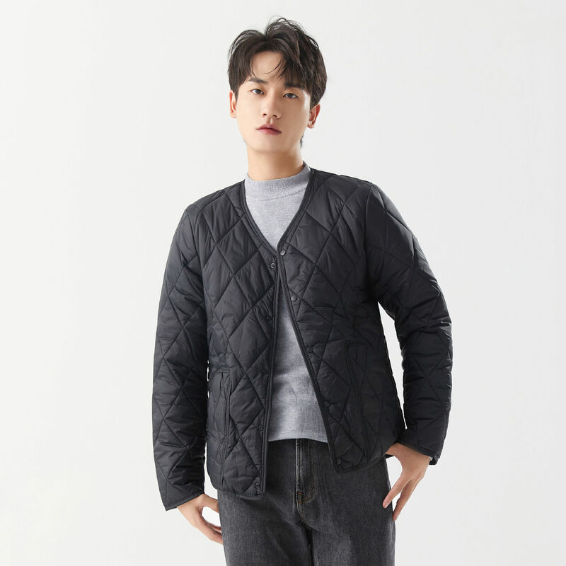 Men's light and thin winter middle-aged and elderly short cotton clothes cotton clothes fashion youth inner bladder warm top