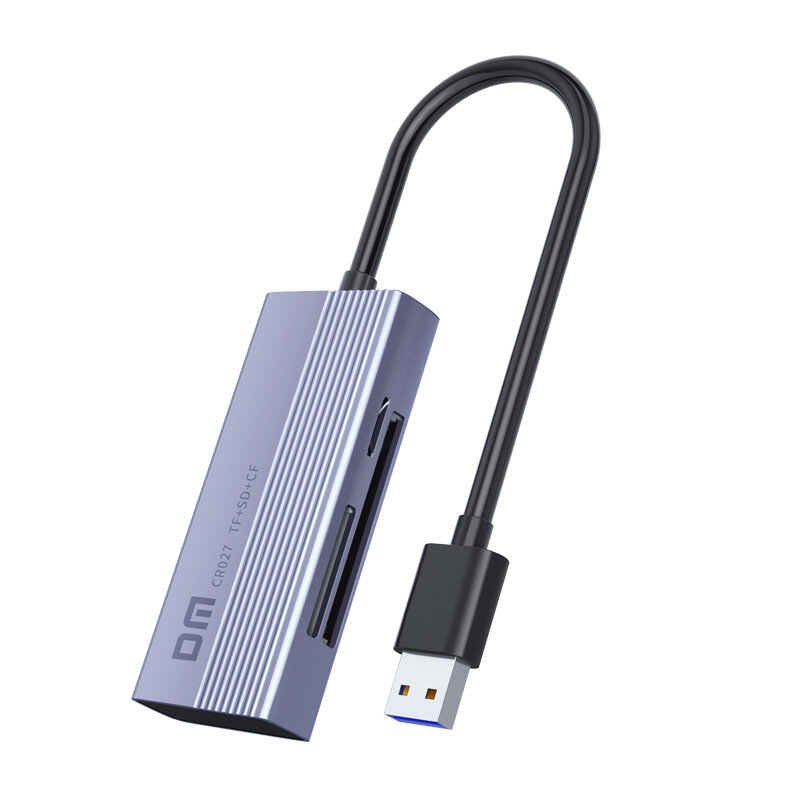 DM CR027 3 في 1 SD/TF/CF قارئ بطاقة متعددة مع منفذ USB