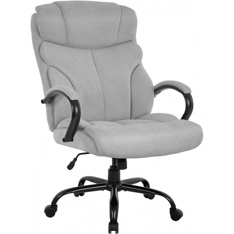 Krzesło biurowe duże i wysokie 500-funtowe szerokie krzesło biurowe siedzenia z stabilizator lędźwiowy ramionami wysokim oparciem skóry PU zadanie wykonawcze ergonomiczne Com