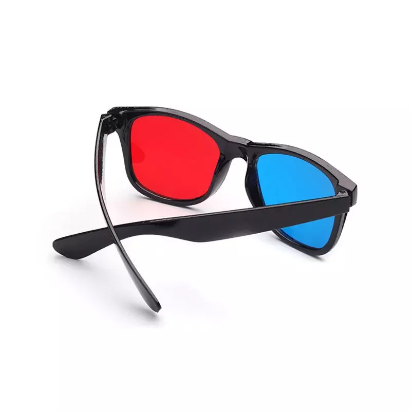 1x Black Frame Red Blue Universal 3D Glasses for Dimensional Anaglyph Movie Game DVD Black 3D Glasses