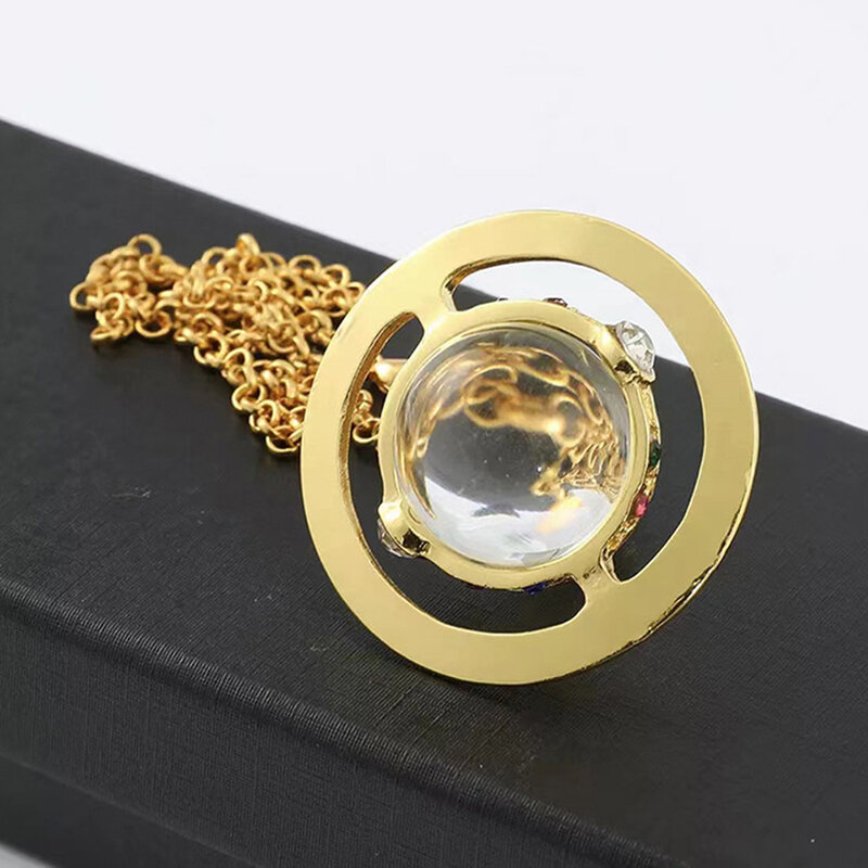Ожерелье Saturn в стиле Instagram, ювелирные изделия с кристаллами планеты и Сатурна, свадебные аксессуары для женщин и девочек-подростков, 1 шт.