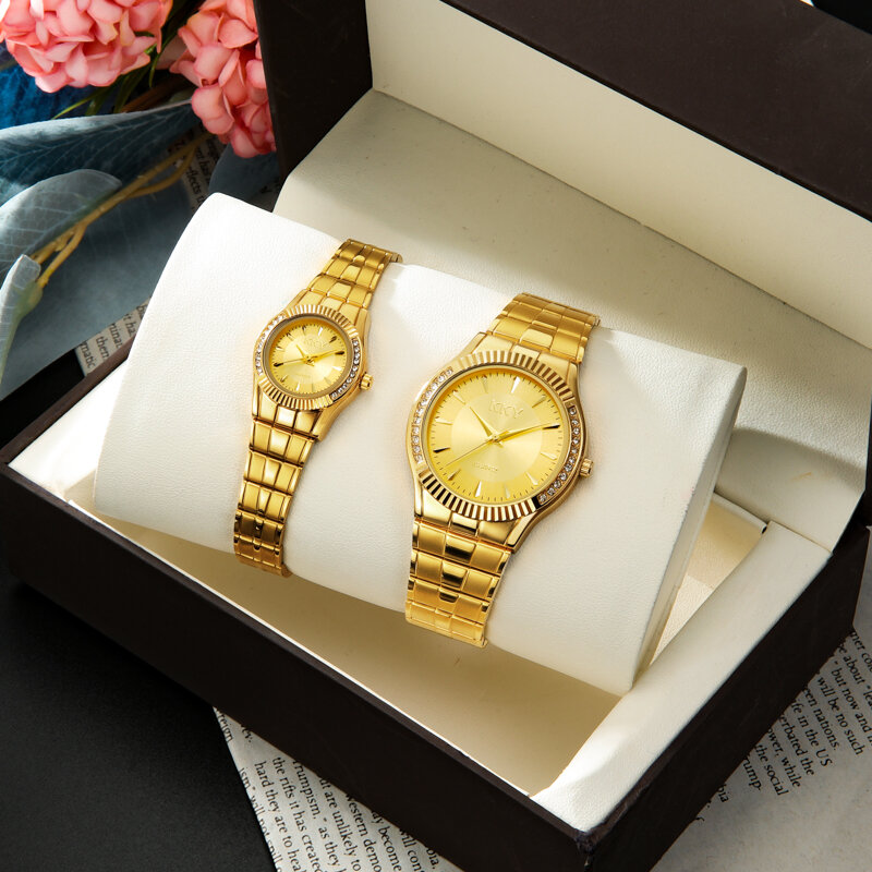 KKY-montre de luxe en or pour hommes et femmes, montre de sport en diamant étanche à la mode, montre à quartz pour couple