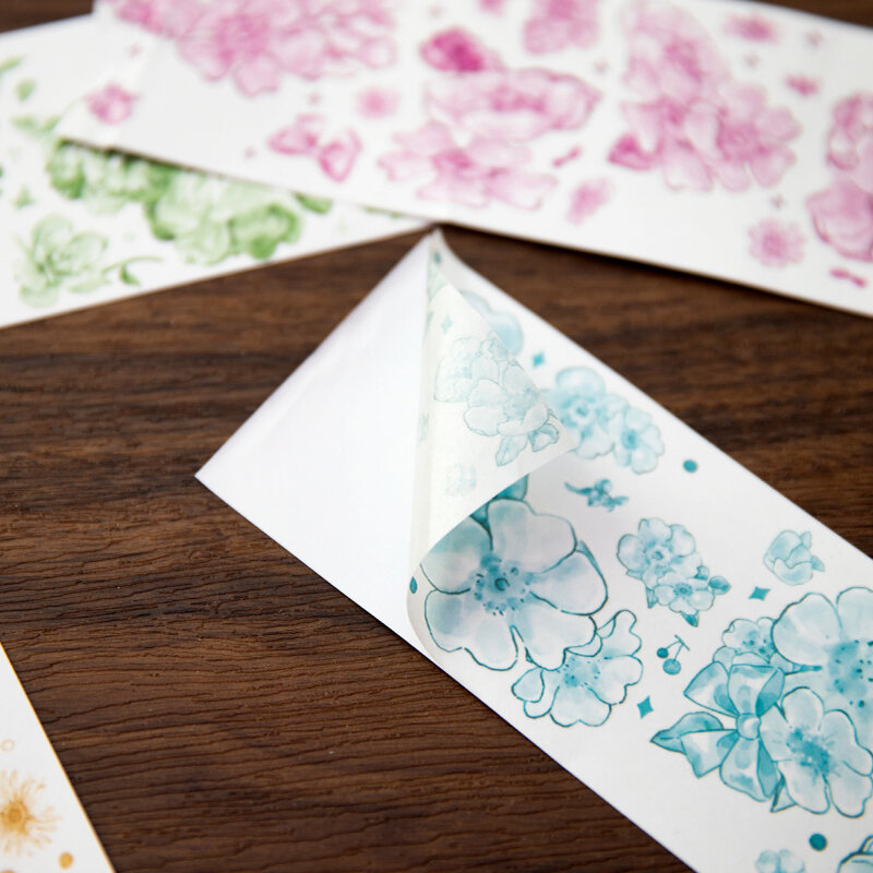 16paks/partia kwiaty z serii mgły retro markery dekoracja albumu fotograficznego papierowa naklejka maskująca washi