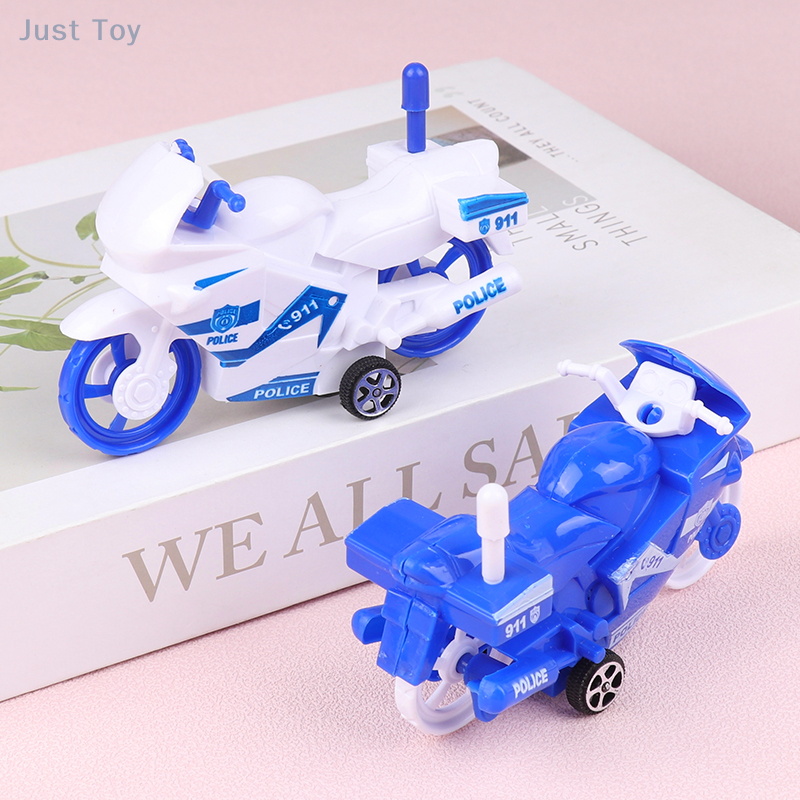 1ชิ้นของเล่นรถมอเตอร์ไซค์ขนาดเล็กโมเดลรถตำรวจของเล่นเพื่อการศึกษาของเด็กล้อของเล่นสามารถเลื่อนได้