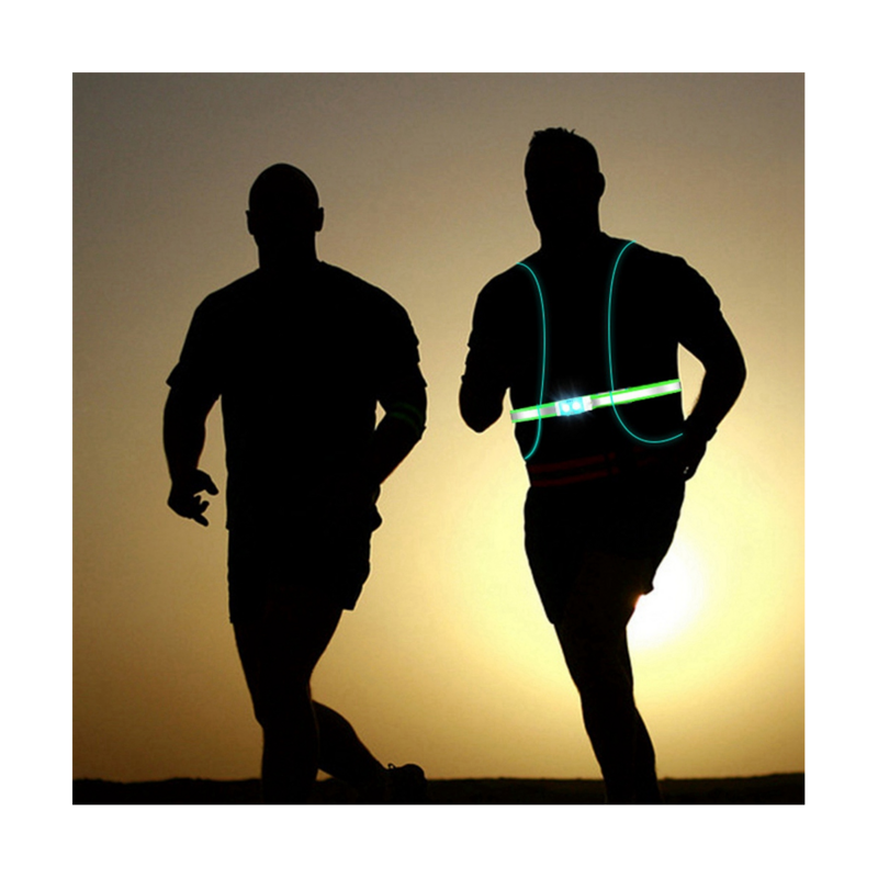 Night Running Light Reflective Vest LED Chest Lamp USB Charge Camping Fishing Cycling Vest Light()