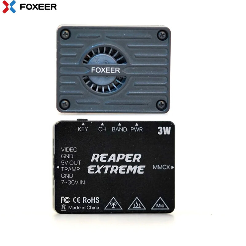 Foxeer-VTX ajustável para FPV de longo alcance, extremo, 5.8G Reaper, 3W, 72CH, 25mW, 200mW, 500mW, 1.5W, 3W